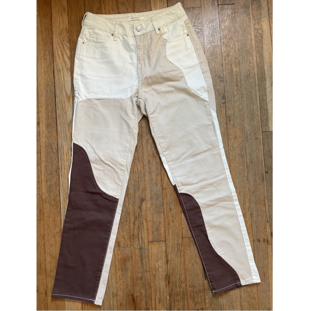 PacSun Eco Tan & Brown Paneled Mom Jeans - Size 25